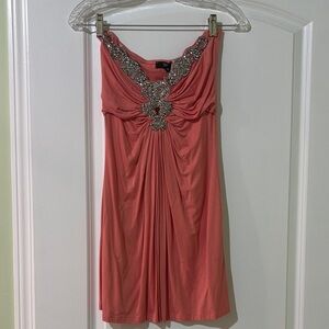 SKY Pink Strapless Mini Dress with Rhinestones!!